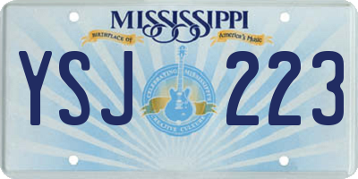 MS license plate YSJ223
