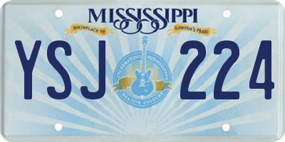 MS license plate YSJ224