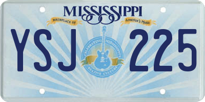 MS license plate YSJ225