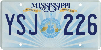MS license plate YSJ226