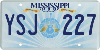MS license plate YSJ227