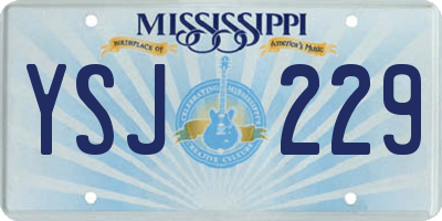 MS license plate YSJ229