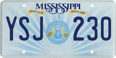 MS license plate YSJ230