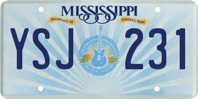 MS license plate YSJ231
