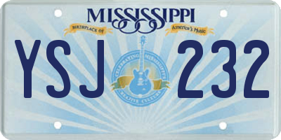 MS license plate YSJ232