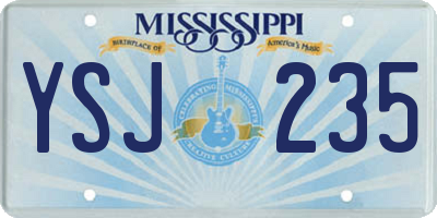 MS license plate YSJ235