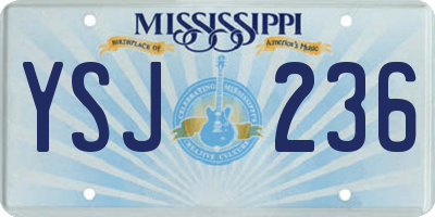 MS license plate YSJ236