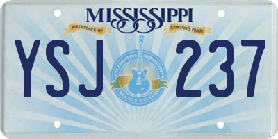MS license plate YSJ237