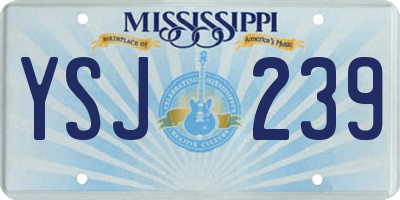 MS license plate YSJ239
