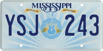 MS license plate YSJ243
