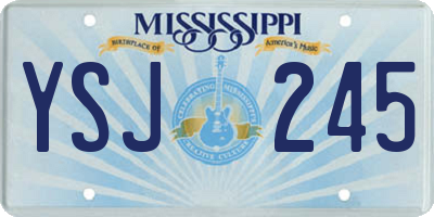 MS license plate YSJ245
