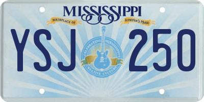 MS license plate YSJ250