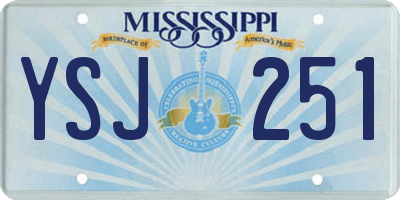 MS license plate YSJ251