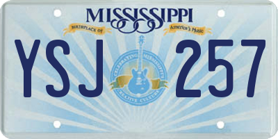 MS license plate YSJ257