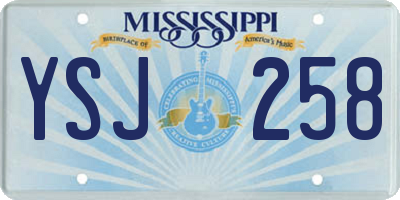 MS license plate YSJ258