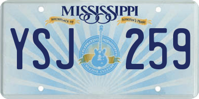 MS license plate YSJ259