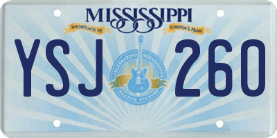 MS license plate YSJ260