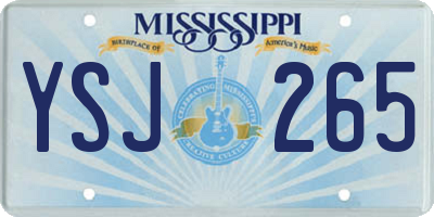 MS license plate YSJ265