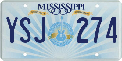 MS license plate YSJ274