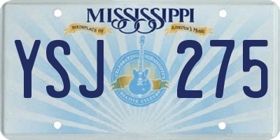 MS license plate YSJ275
