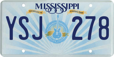 MS license plate YSJ278