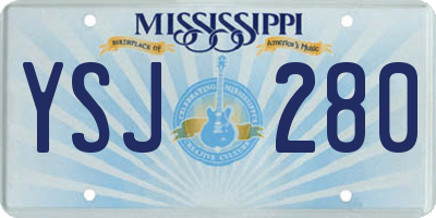 MS license plate YSJ280