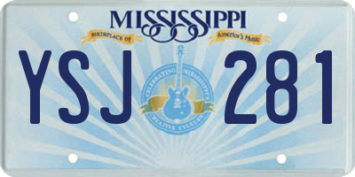 MS license plate YSJ281