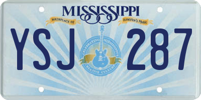 MS license plate YSJ287