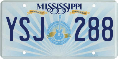 MS license plate YSJ288
