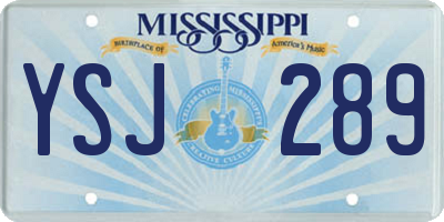 MS license plate YSJ289