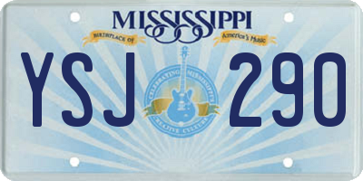 MS license plate YSJ290