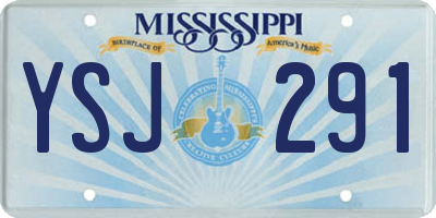 MS license plate YSJ291