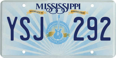 MS license plate YSJ292