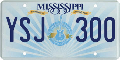 MS license plate YSJ300