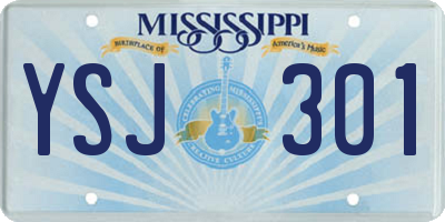 MS license plate YSJ301