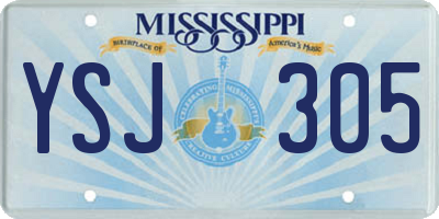 MS license plate YSJ305