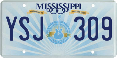 MS license plate YSJ309
