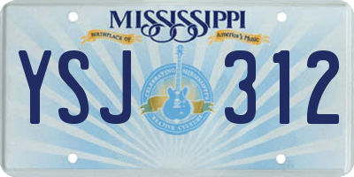 MS license plate YSJ312