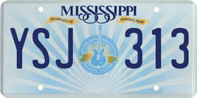 MS license plate YSJ313