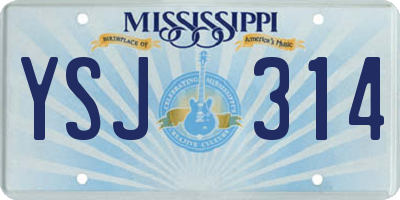 MS license plate YSJ314