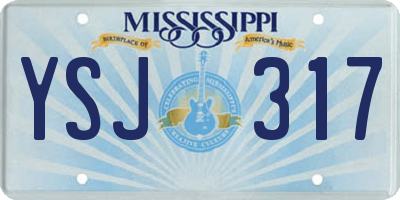 MS license plate YSJ317