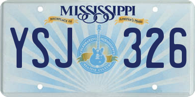 MS license plate YSJ326