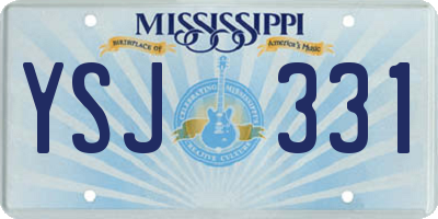 MS license plate YSJ331