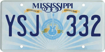 MS license plate YSJ332