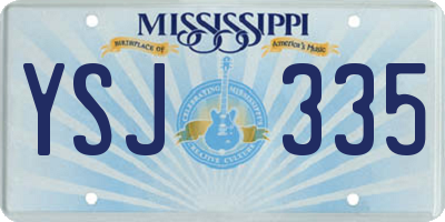 MS license plate YSJ335