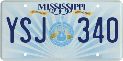MS license plate YSJ340