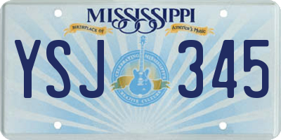 MS license plate YSJ345
