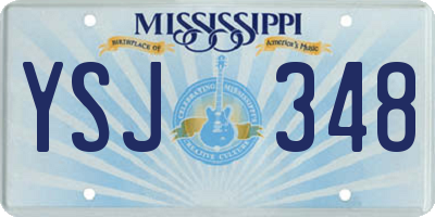 MS license plate YSJ348