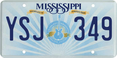 MS license plate YSJ349