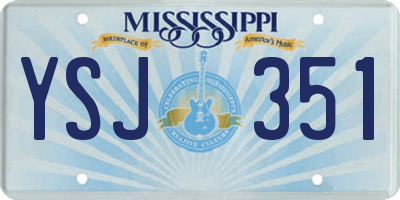 MS license plate YSJ351